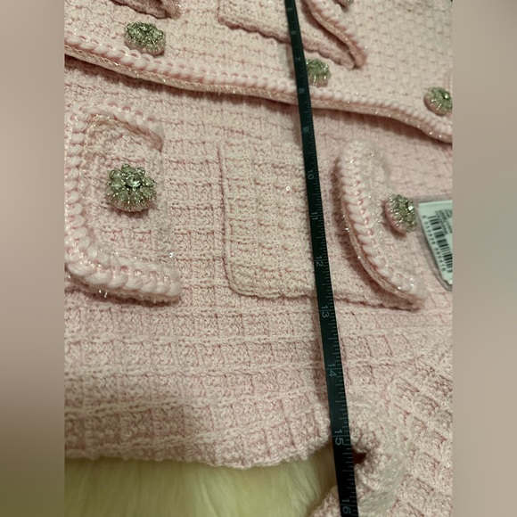 Self-portrait Pink sequin textured knit jacket & skirt set (S) - Picture 5 of 8